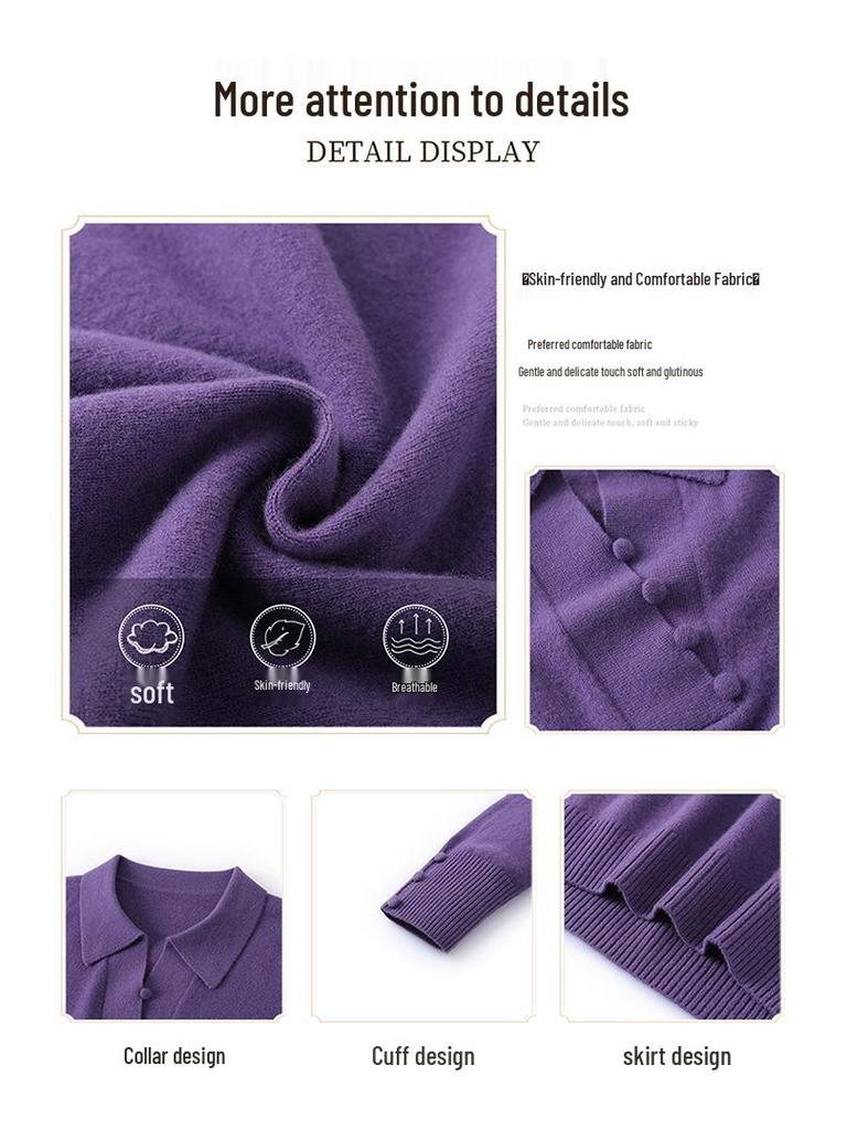 Luxurious Women's Pure Wool Turtleneck Sweater - Autumn/Winter Collection for Middle-aged Mothers