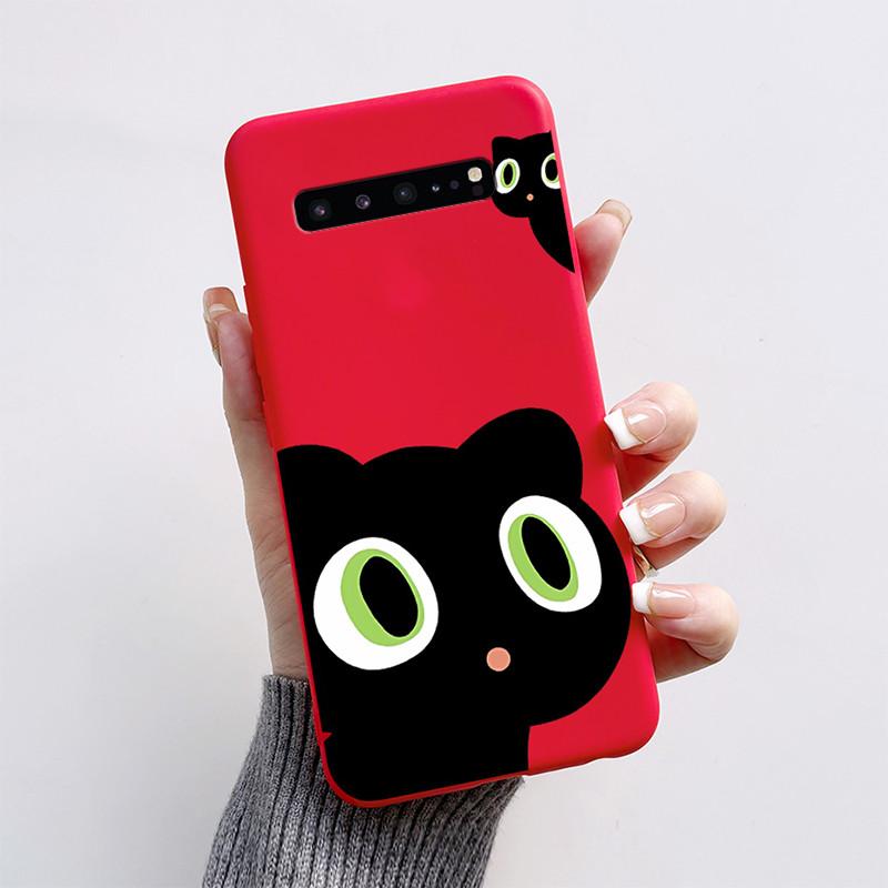 For Samsung S10 5G Case Cute Cartoon Soft Silicone Matte Slim Protective Phone Cover For Samsung Galaxy S10 5G G977N Case Coque