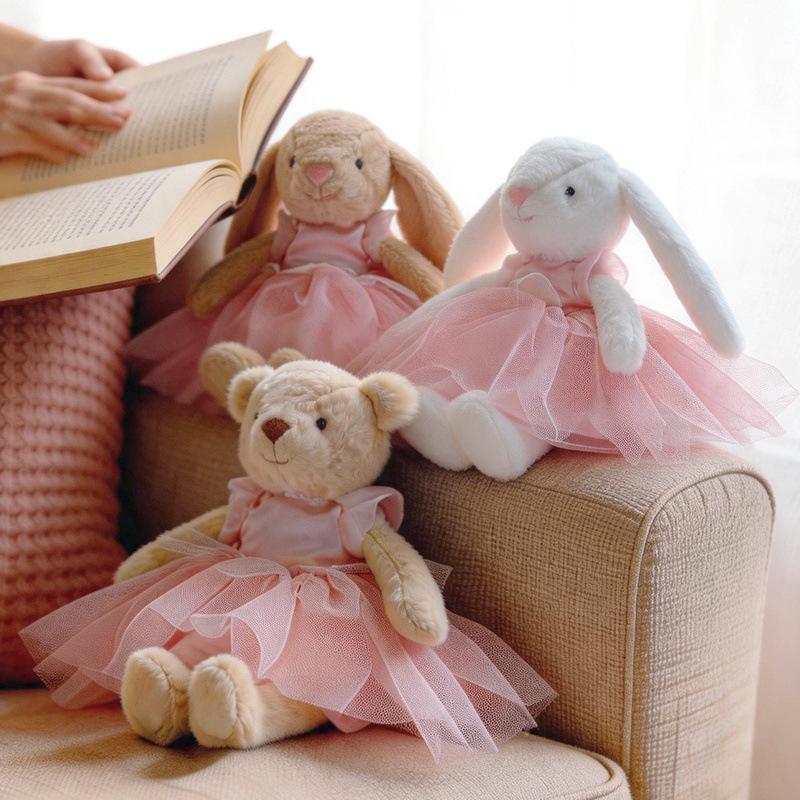 Adorable Ballet Tutu Bunny Plush Doll - Perfect Sleep Companion for Little Girls