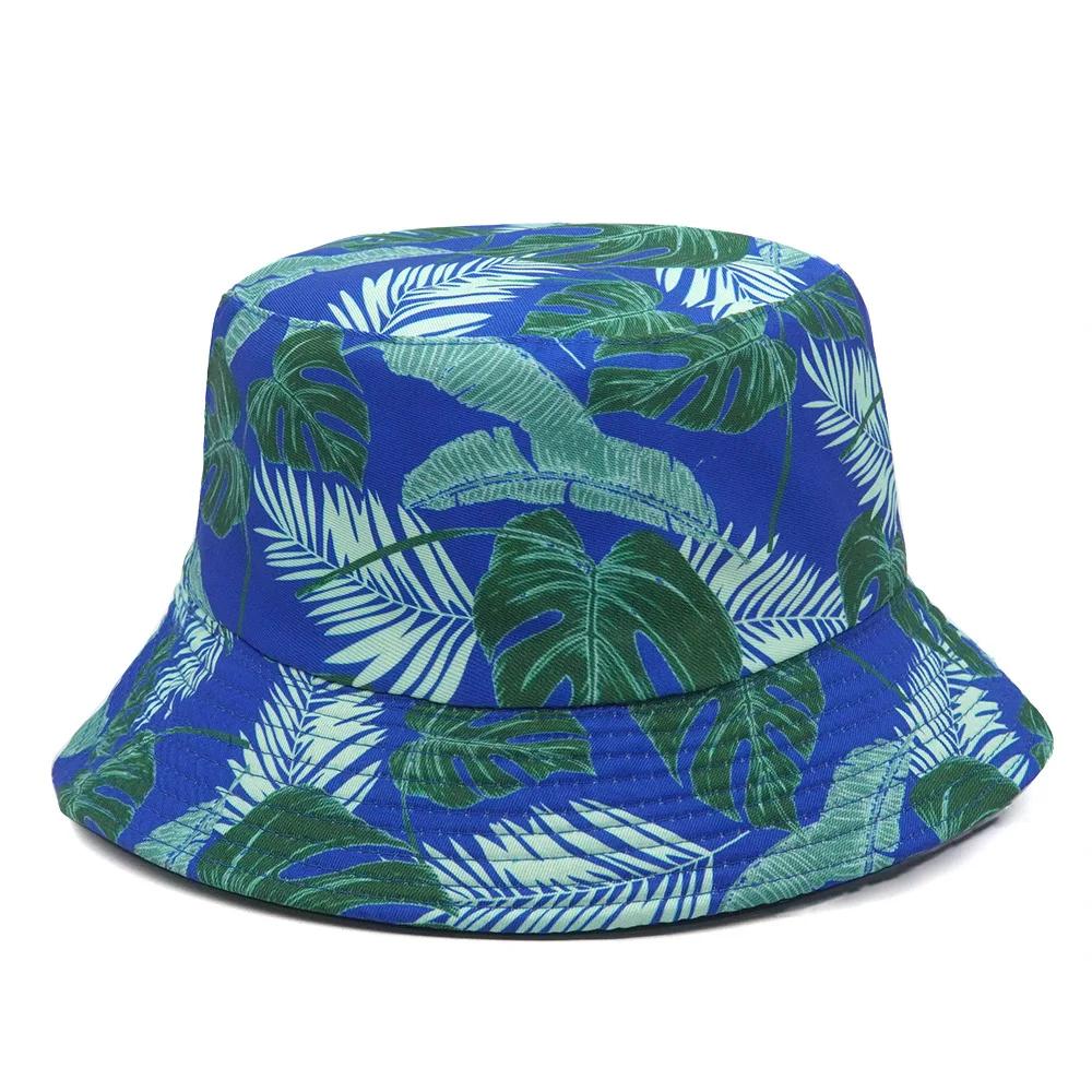 2024 Summer Sunscreen Bucket Hats Unisex Double-sided Wear European and American Fashion Versatile Print Outdoor Men's Caps