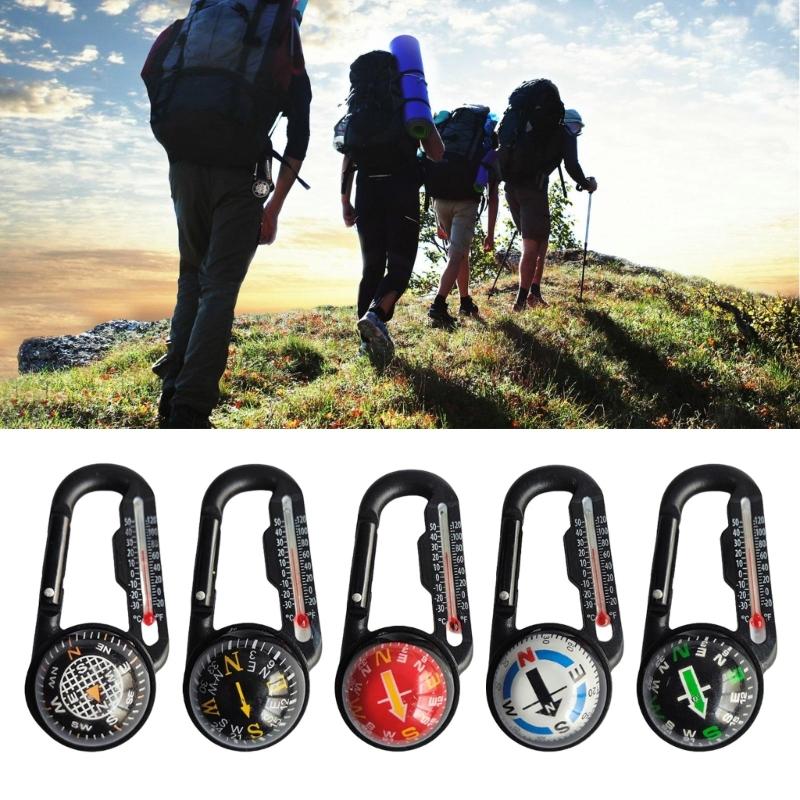 Multifunctional Carabiner with Compasses & Thermometers Snap Hook Keychain Outdoor Climbing Survival Tool Easy to Use