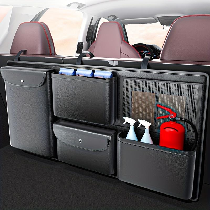 Portable Car Trunk Rear Seat Storage Organizer Multi-Pocket Waterproof PU Leather Back Seat Storage Bag Universal Trunk Tidying