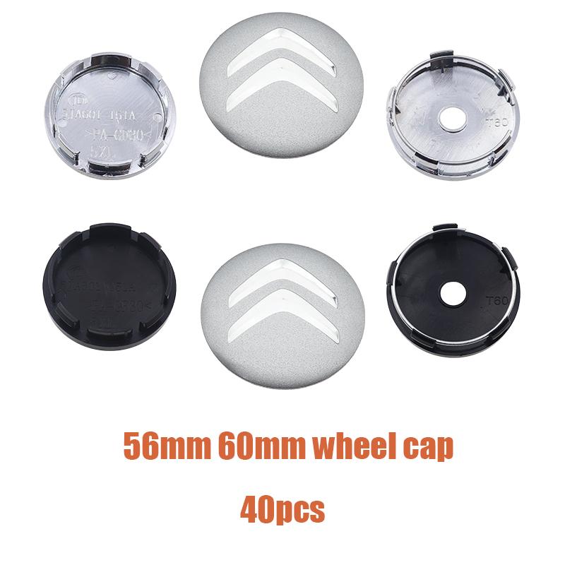 

40pcs 3D 56mm 60mm Citroen logo Car wheel emblem Wheel Center Hub Cap auto Rim refit dust-proof badge covers styling accessories 60mm silver cap&40pcs Citroen старий срібного кольору