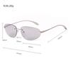 Fashion Y2K Oval Sunglasses Women Men Brand Designer Futurist Frameless Sun Glasses Cycling Sports Glasses  S95362