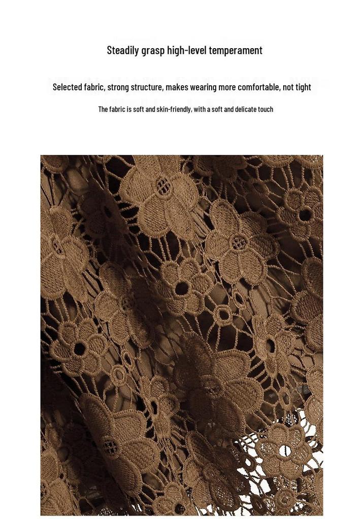 Elegant Plus Size Lace Patchwork Mid-Length Autumn Skirt