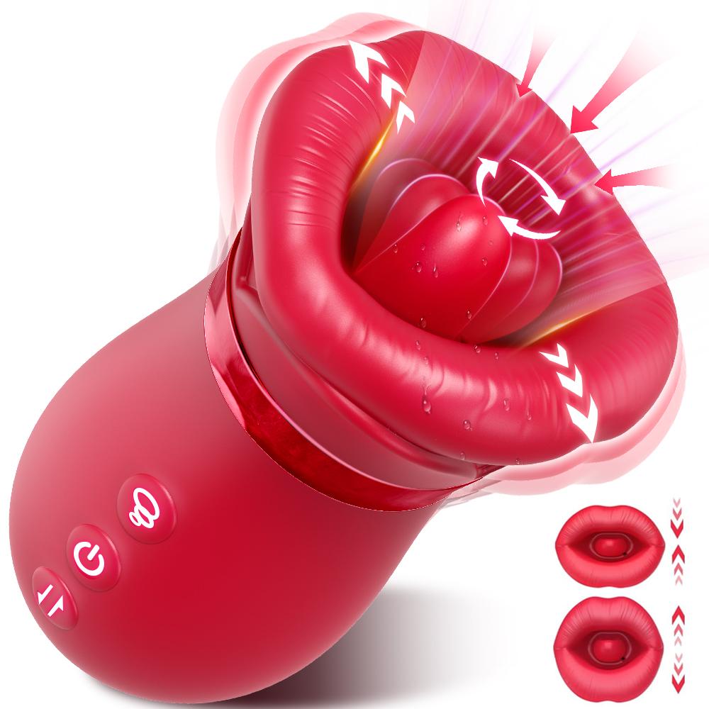 Sucking Vibrator for Women Mouth Sucking Vibrator Rose-Sex Toy10 Tongue Licking Clit Nipple Vibrators Female Couples Sex Toys