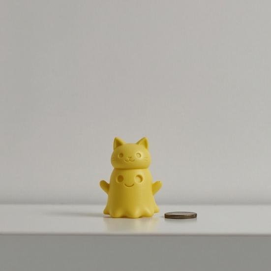 3D Print Ornaments, Cat Ghost Shape, Add Halloween Atmosphere Desktop Decoration, Figurine for Home Office