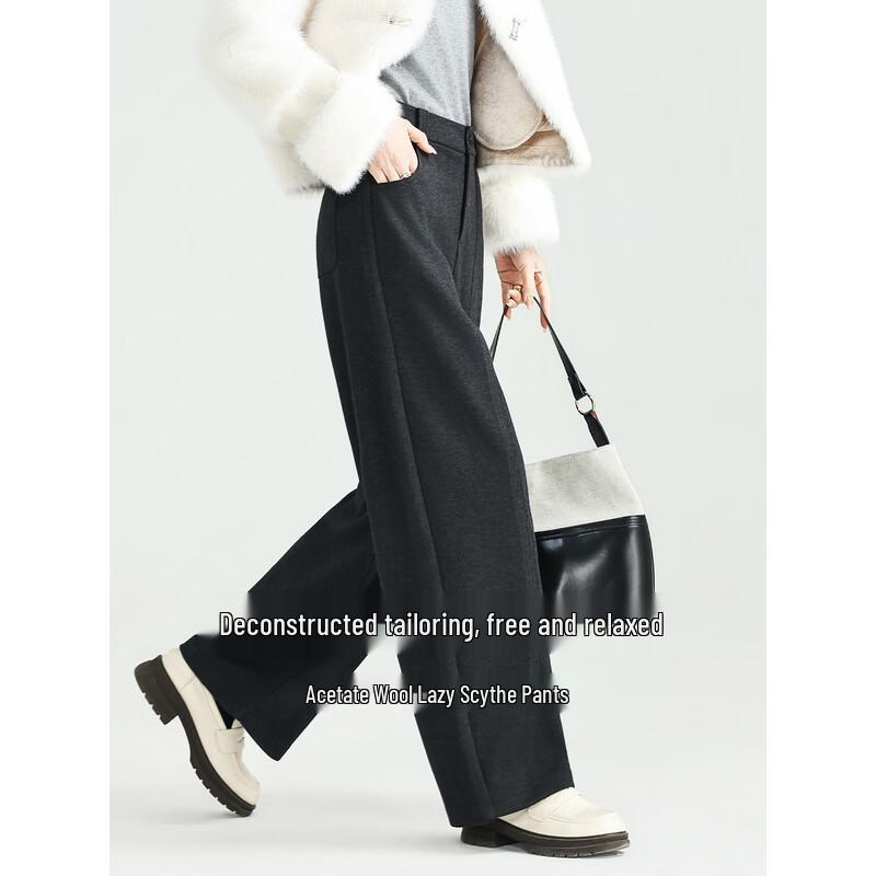 Mengshuya Winter High-Waist Relaxed Fit Pants for Pear Shapes