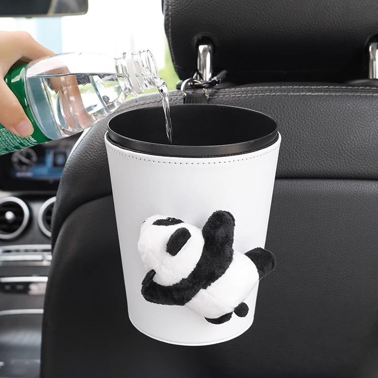 Panda Car Hanging Trash Can & Organizer