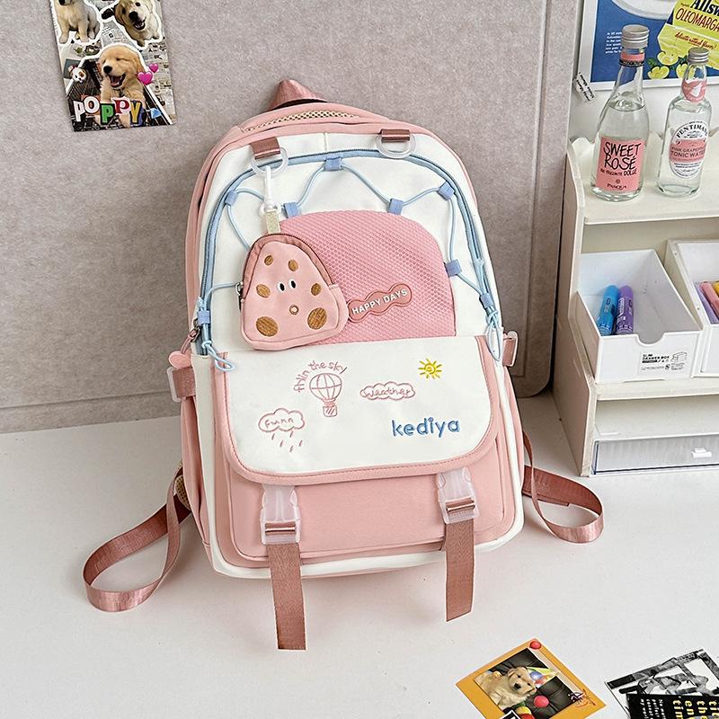 College Junior High School Students' Cute Ins Schoolbag Light Backpack Large Capacity Japanese Fresh Girl Backpack