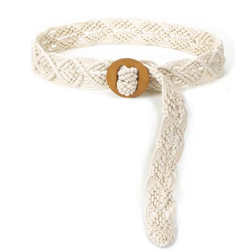 

Creative Waxed Twine Belts Fashionable Ethnic Style Knotting Belts Woman Wind Coat Woolen Cloth Accessories