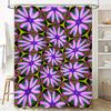 Bright Floral Shower Curtain Set Pink Purple Flower Pattern Bath Decor Waterproof Fabric Shower Panels for Bathroom Decoration H