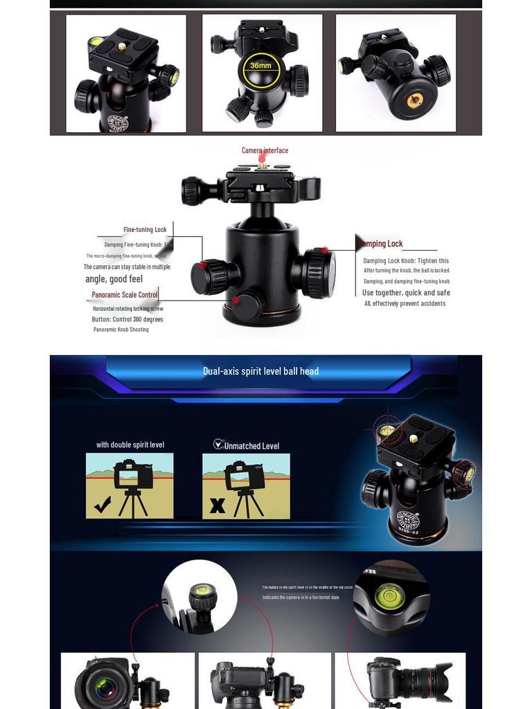 Lightweight Q999 Aluminum-Magnesium Alloy Folding DSLR Tripod - Portable & Stable for Shooting
