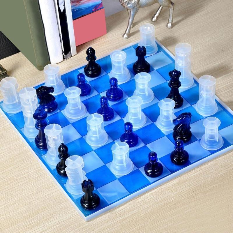 Chess Mold Support Professional Game Pieces Organizer Acrylic Display Stand for Silicone Molds Game Kit Accessories