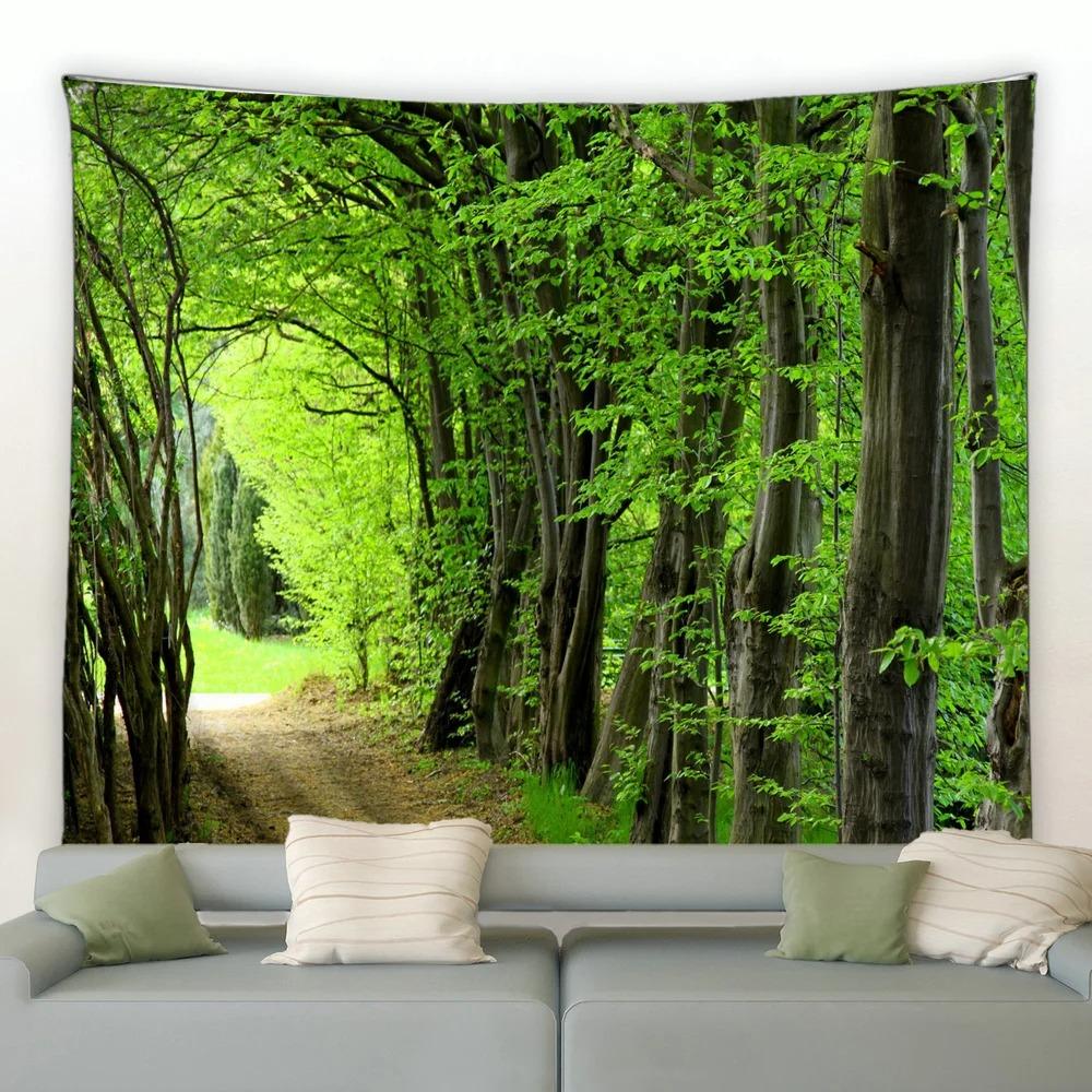 Jungle Waterfall Tapiserie peisaj natural Tapiserie pentru dormitor Sufragerie Tapiserie pentru decorarea peretelui casei