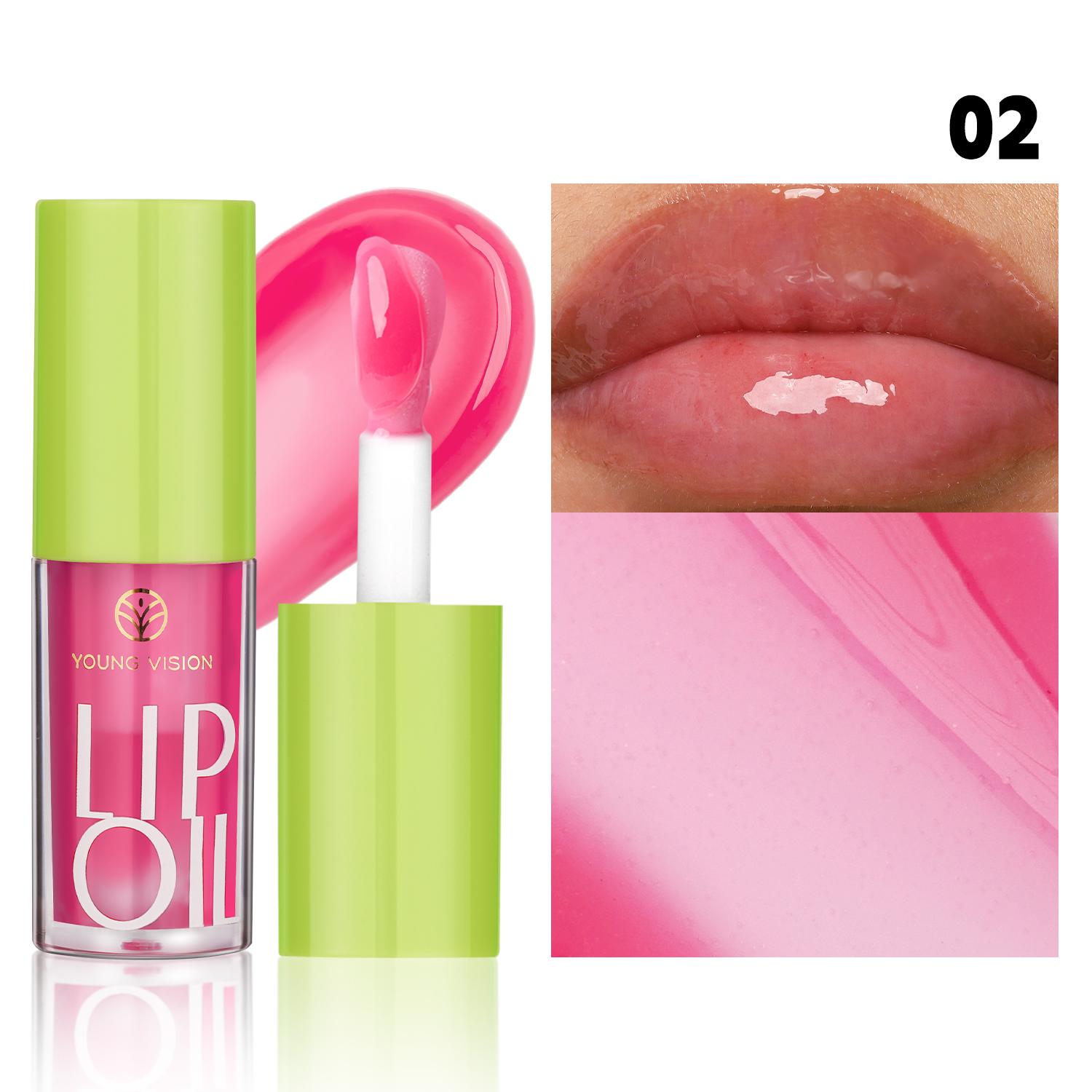 YOUNG VISION Transparante Lipolie 6 Kleuren Beschikbaar voor Lipbevochtiging Lipolie, Lipverrijkende Lipbescherming, Lipgloss pink