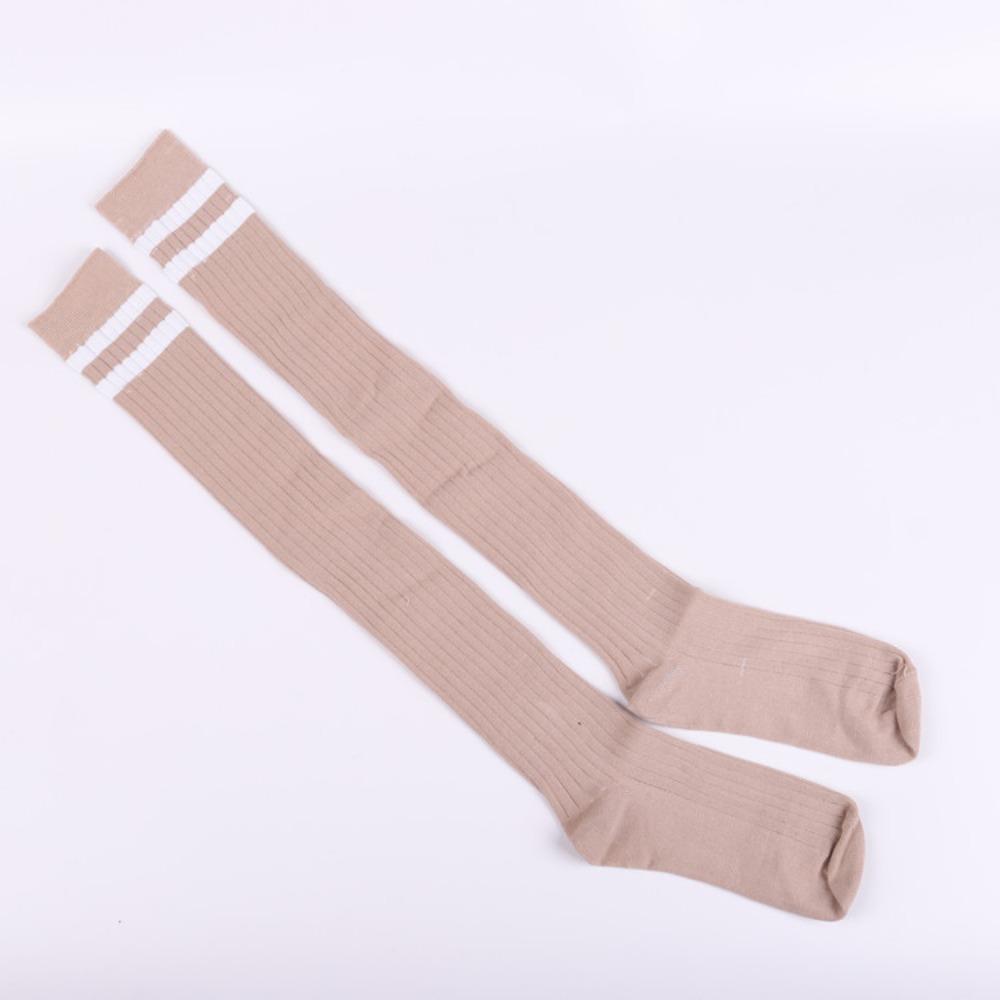 Autumn New Sweet Cotton Bottom Socks Manufacturers Wholesale, Two Bars Vertical Strip Knee Socks Jacquard Long Socks