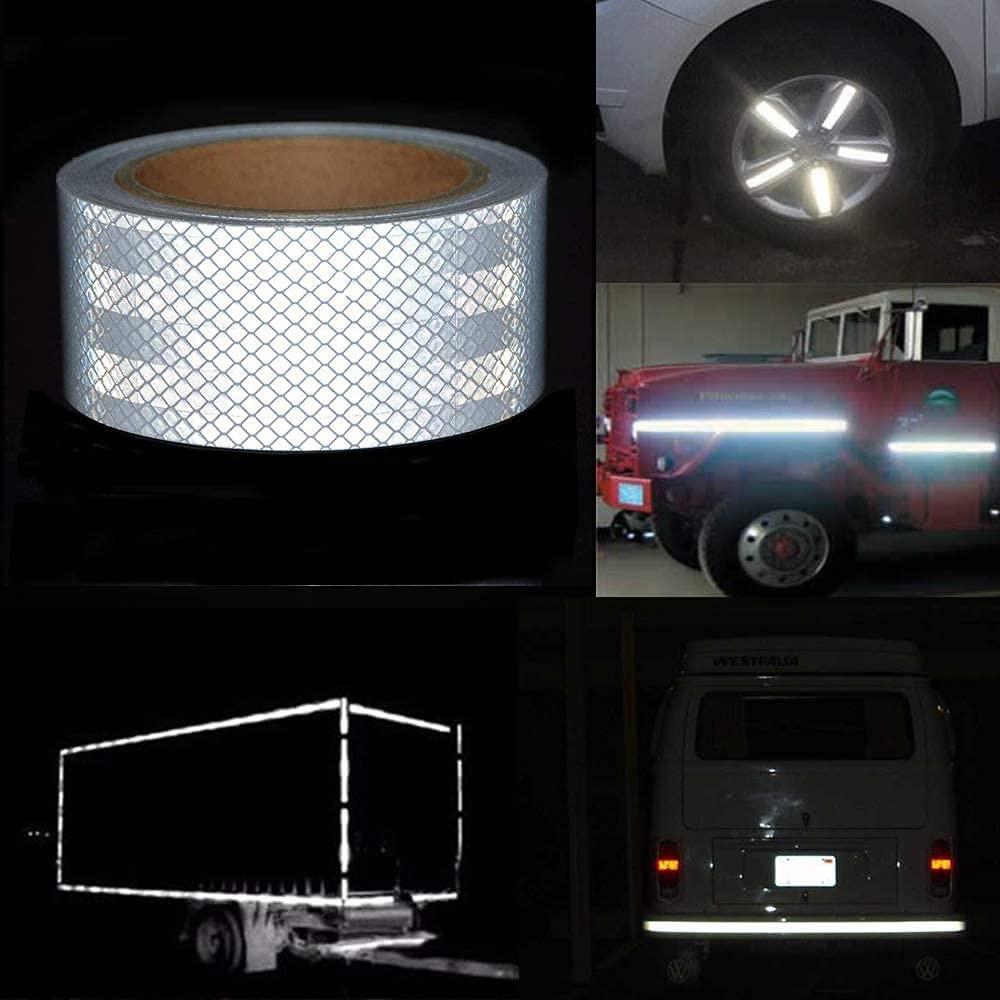 2Inch*33FT White Reflective Tape PET Diamond Grade Waterproof Truck Reflectors Adhesive Conspicuity Stickers For Trailers Trucks