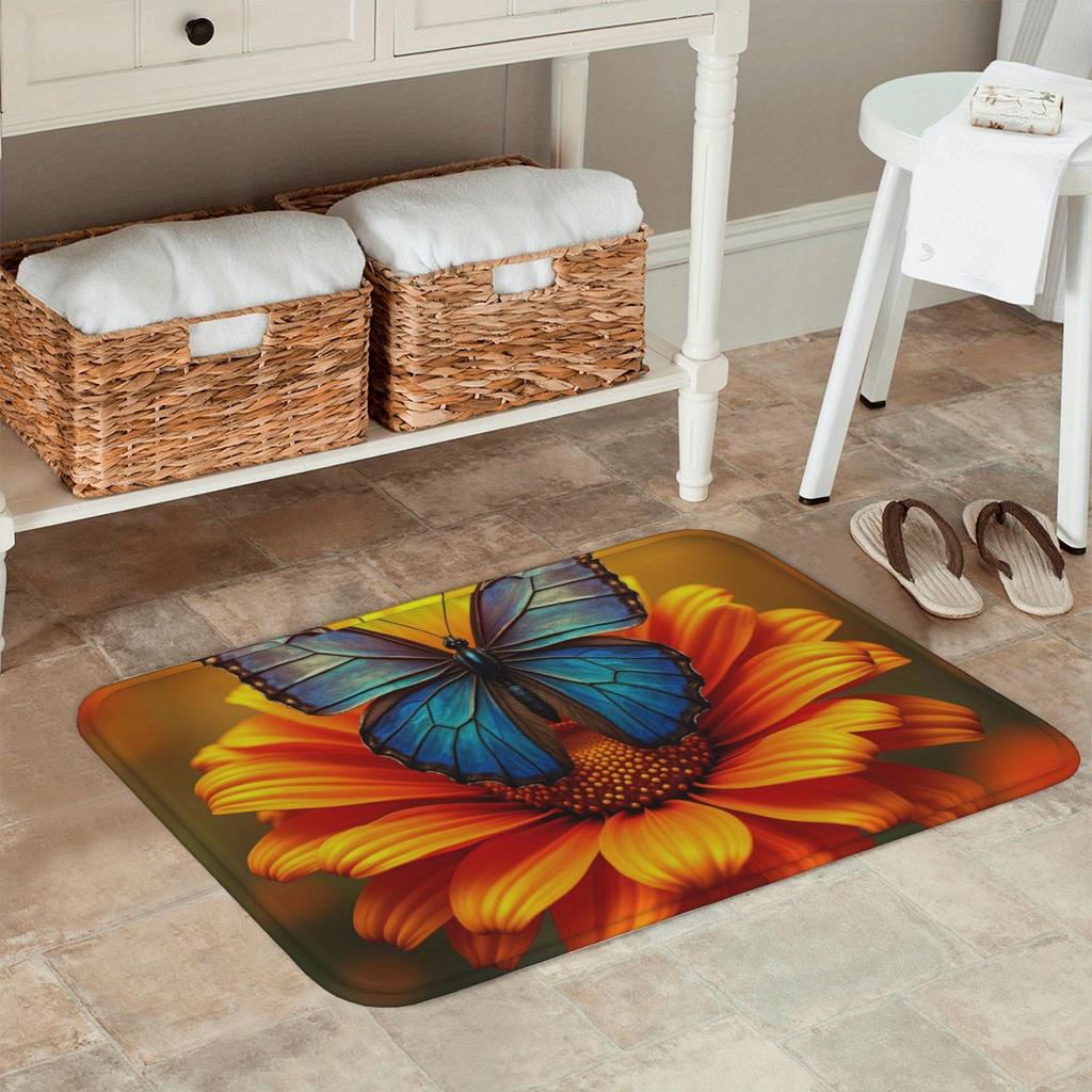 1PC Nectar Visitor Pattern Kitchen Rug Non-Slip Door Mat Pop design Bathroom Rug Bath Mat Carpet for Home Sink Laundry ecoreeree