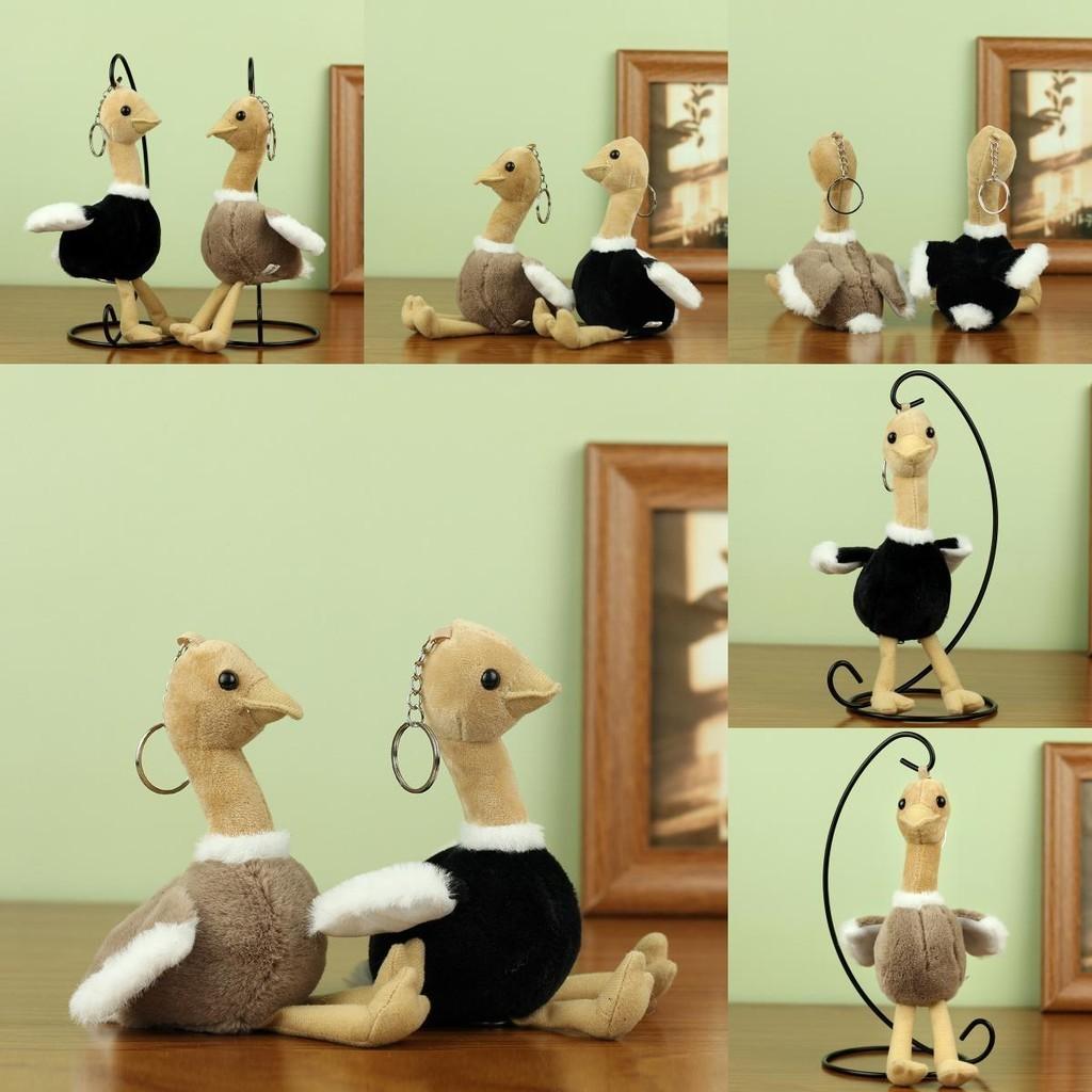 Rozkošný plyšový klíčenka pštros mazlivý ptáček hračka ideální jako dárek k narozeninám pro děti