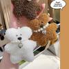 Bear Teddy Jinnew Plush Pendant Pearl Necklace Heart Shaped Design For Bag Decor