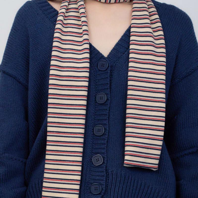 Geegee Vintage Stripe Long Scarf - Ivory