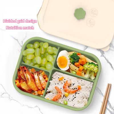 Microwave Heating Silicone Lunch Box Refrigerator with Lid Crisper Box Divider Box