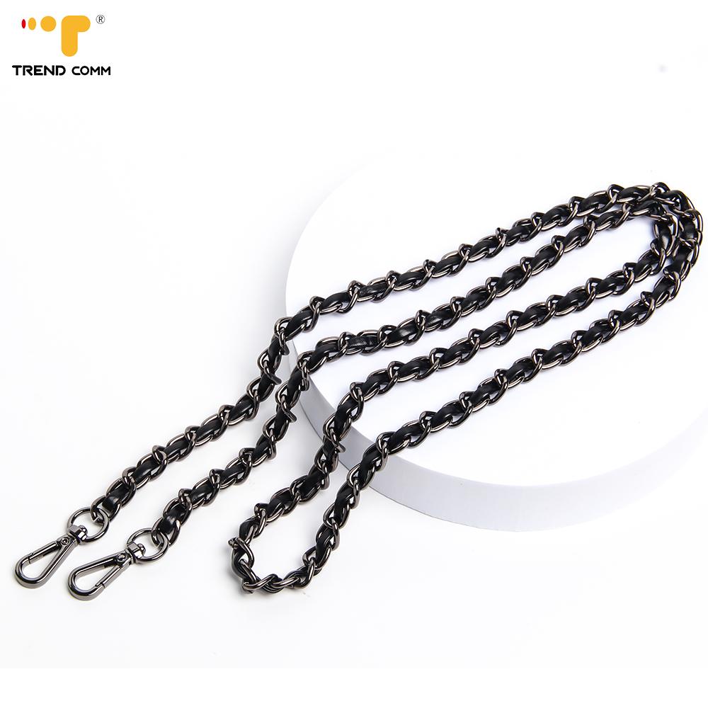 Handle Decoration Luxury Leather Phone Case with Crossbody Strap Fashion Trend Handbag Chains for Mobile Phone Sports&Metal Leather