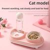 Dual-bowl Dog and Cat Automatic Drinking and Feeding Two-in-one Pet Water Bowl and Food Basin Integrated Design Feeding Bowl