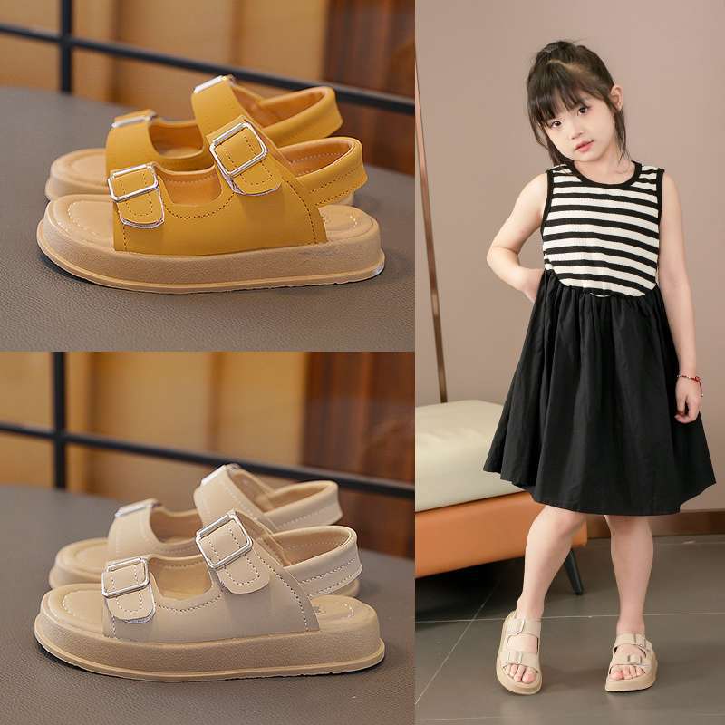 Children's sports sandals 2025 summer new little girl medium and older children baby soft-soled princess shoes boys beach shoes