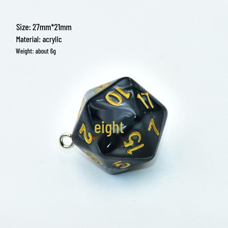 Cross-Border 20-Sided Acrylic Dice with Pearl Texture for Role-Playing DIY Accessories