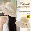 Lace Ribbon Bow Straw Bucket Hat UV Protection Beach Hat Straw Sun Hat  Outdoor Beach Travel