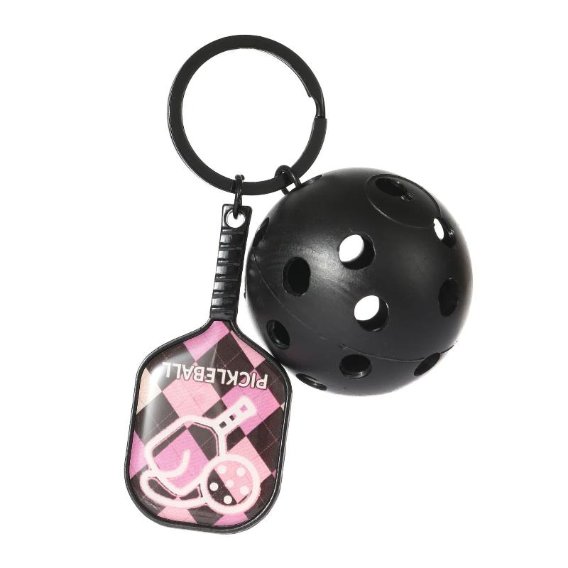 

3D Металлический Спортивный Брелок для Пиклбола для Женщин Брелок Кольцо для Ключей Брелок в виде Ракетки для Пиклбола Держатель для Ключей Брелок Подвеска для Сумки