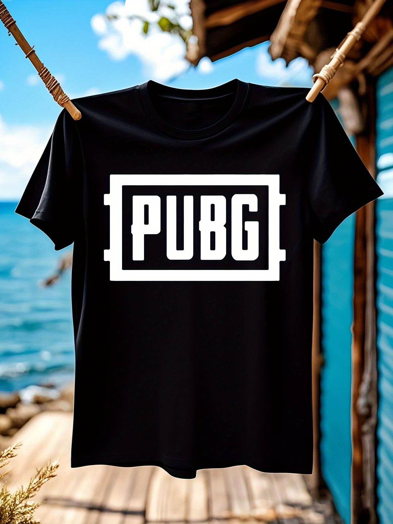 PUBG Player Unknown Battlegrounds T-shirt - Bold White Lettering on Black Background L