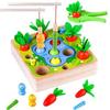 Toys Carrot Montessori Harvest Toddler Shaped Matching Game Fishing Wooden Skill