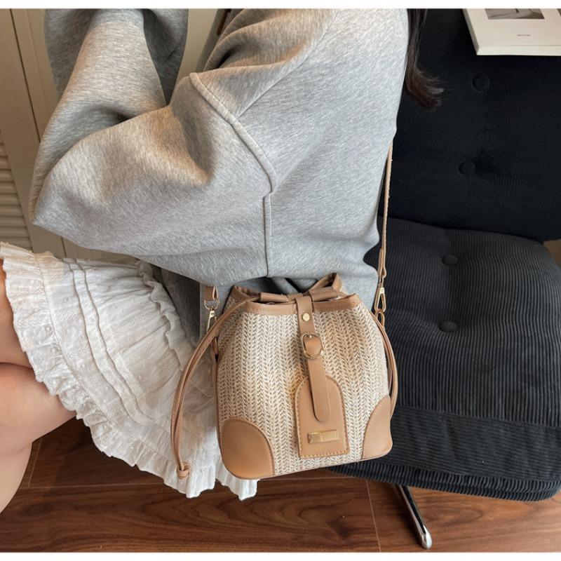 Casual Knitting Women's Shoulder Small Bag Women's Popular New Trendy Fashion Messenger Bucket Bag