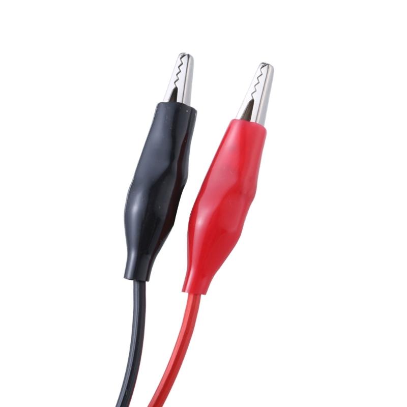 Power Plug to Alligators Clip Cable Double Alligators Clips Power Test Cable 2 Plugs to 2 Clips Cable Length 1M