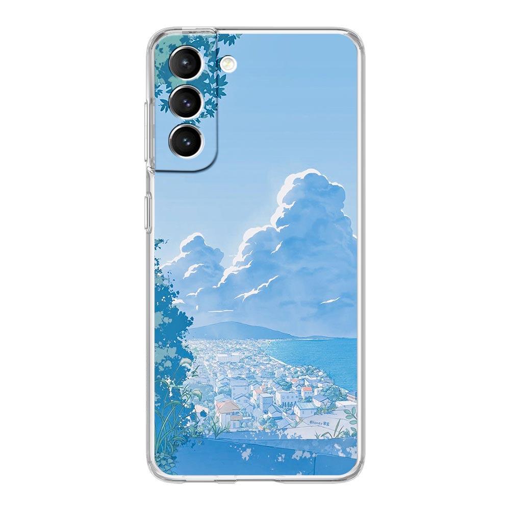 

Чехол для телефона Samsung Galaxy S24 Plus S23 S22 S21 S20 FE Ultra 5G S10 S10E S9 Мягкий прозрачный чехол Funda de verano Sky para Samsung S24Ultra