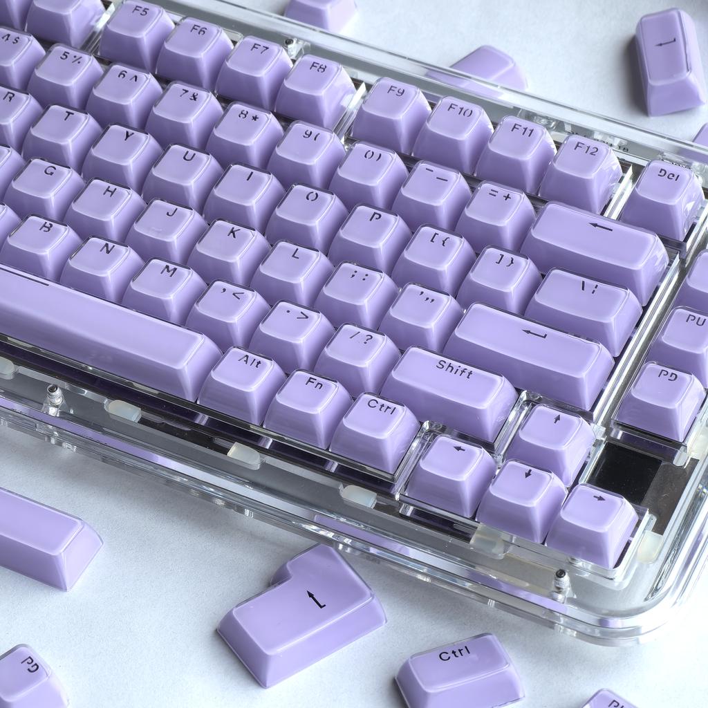 135Keys Crystal Purple Keycap Jelly Pc Oem 2.25/2.75U Space Bar Iso Layout Alice For Aula F75/F99/F75Pro Translucent Keycap