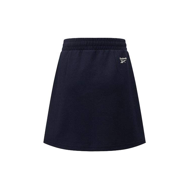 Reebok SS24 Tennis Series Letter Print Simple Fashion Comfortable Elastic Waist Knitted Casual Skirt Women skirts Dark-Blue 24SRC614WGN2