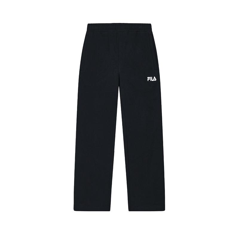 FILA Fashion Trendy Solid Color Simple Wide Leg Knitted Sports Pants Men Pants Black F11M439606FBK