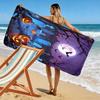 Glowing pumpkins under moonlight Print beach towel, quick drying, suitable for travel, outdoor sports, jogging, the beach and swimming, gift