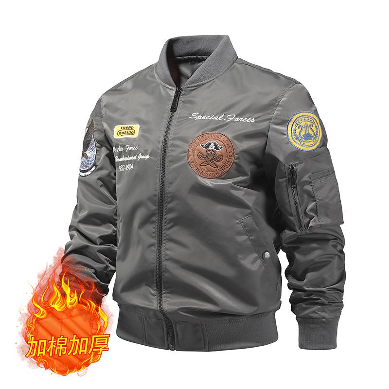Embroidered Jacket with Cotton/thin Air Force Cotton Coat Ma1 Pilot Jacket Men's Flight Jacket