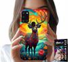 Etui Do Samsung Galaxy A21S - Kolorowe Wzory Jeleń Łoś Zwierzęta Leśne