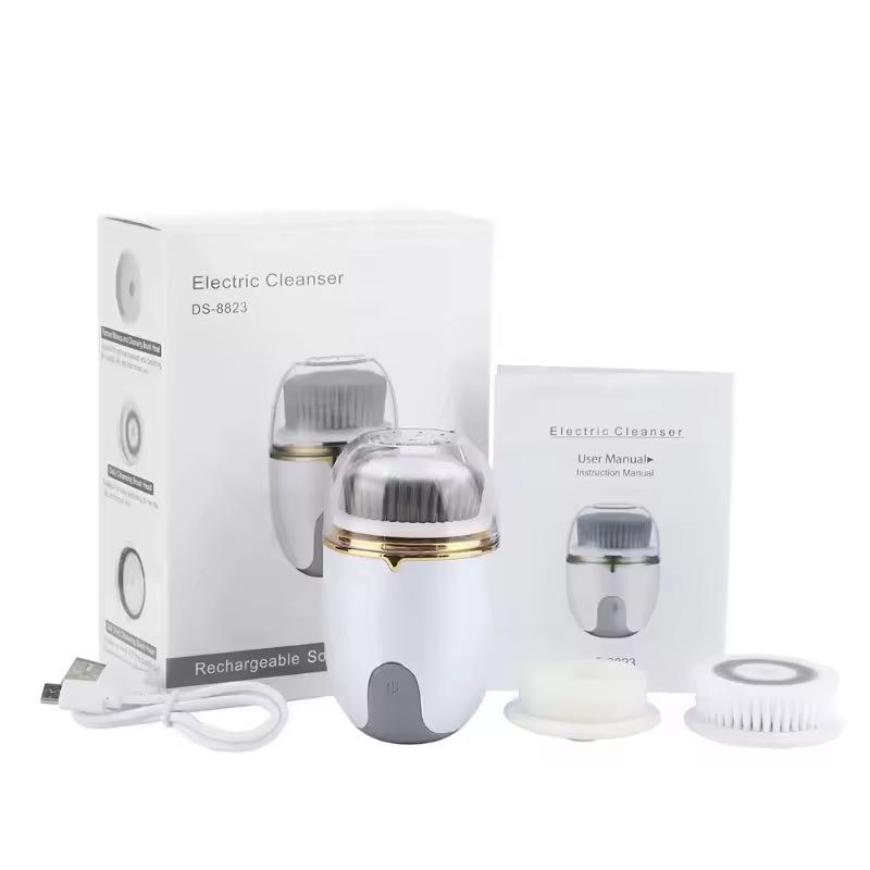 Electric Facial Cleansing Brush - Soft Bristle Exfoliator and Pore Cleaner Beauty Device
