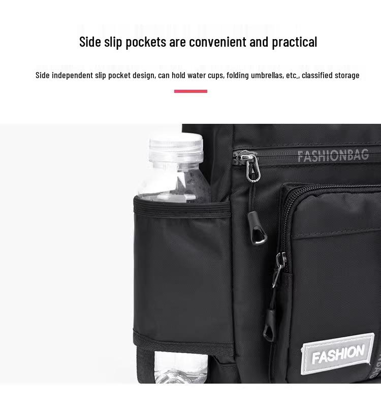 2024 Men's Waterproof Crossbody Bag, Large Capacity, 7 Compartments for Casual, Business, and Travel.