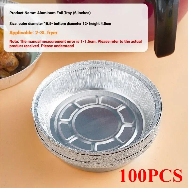 Disposable Air Fryer Aluminum Foil Liners, Square & Oval Baking Pans, Oil-Proof Food Containers for Cooking, Baking, BBQ, Party