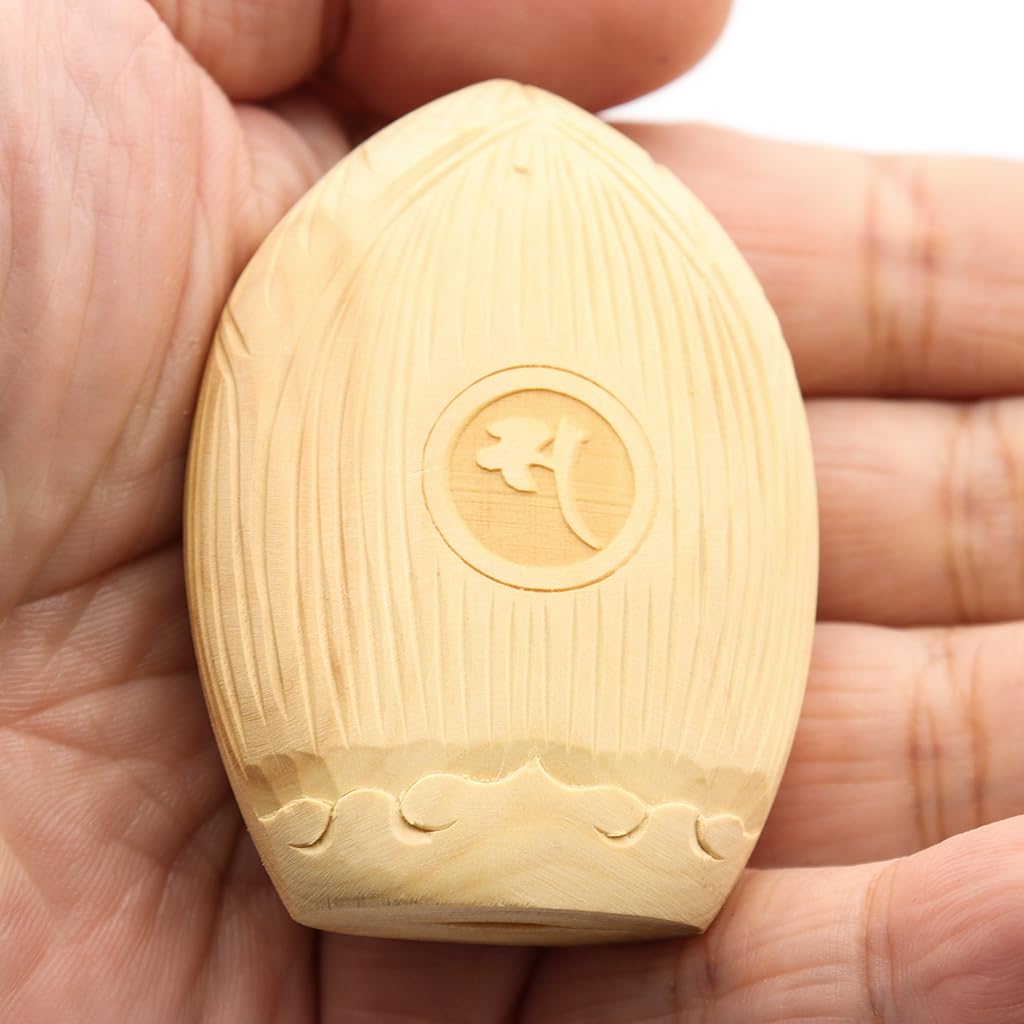 special Buddhist statue incense container Buddha Guardian deity Body protection Width boxwood wood carving 17572 Kurita's [Guardian deity] Seigan-in