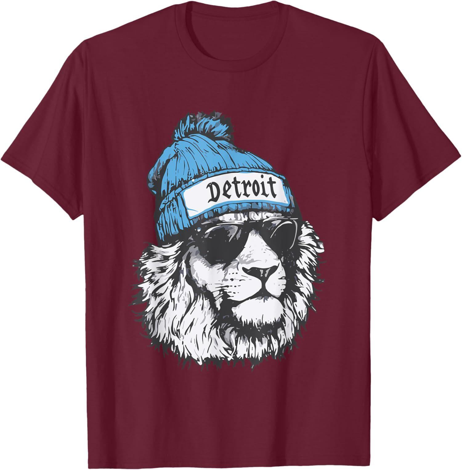 Detroit Football Sports Lion Design Inspired Fans Unisex T-shirt XXXXL