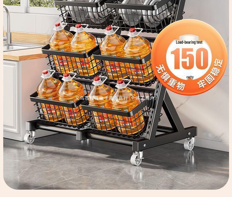 Estante de Armazenamento Multicamadas para Cozinha e Sala de Estar com Rodas para Legumes, Frutas, Louças e Lanches